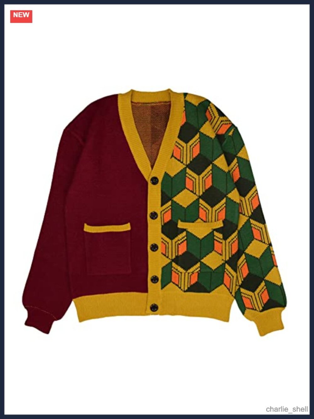 Anime Knit Cardigan Sweater Long Sleeve V-Neck Button Cosplay Costume